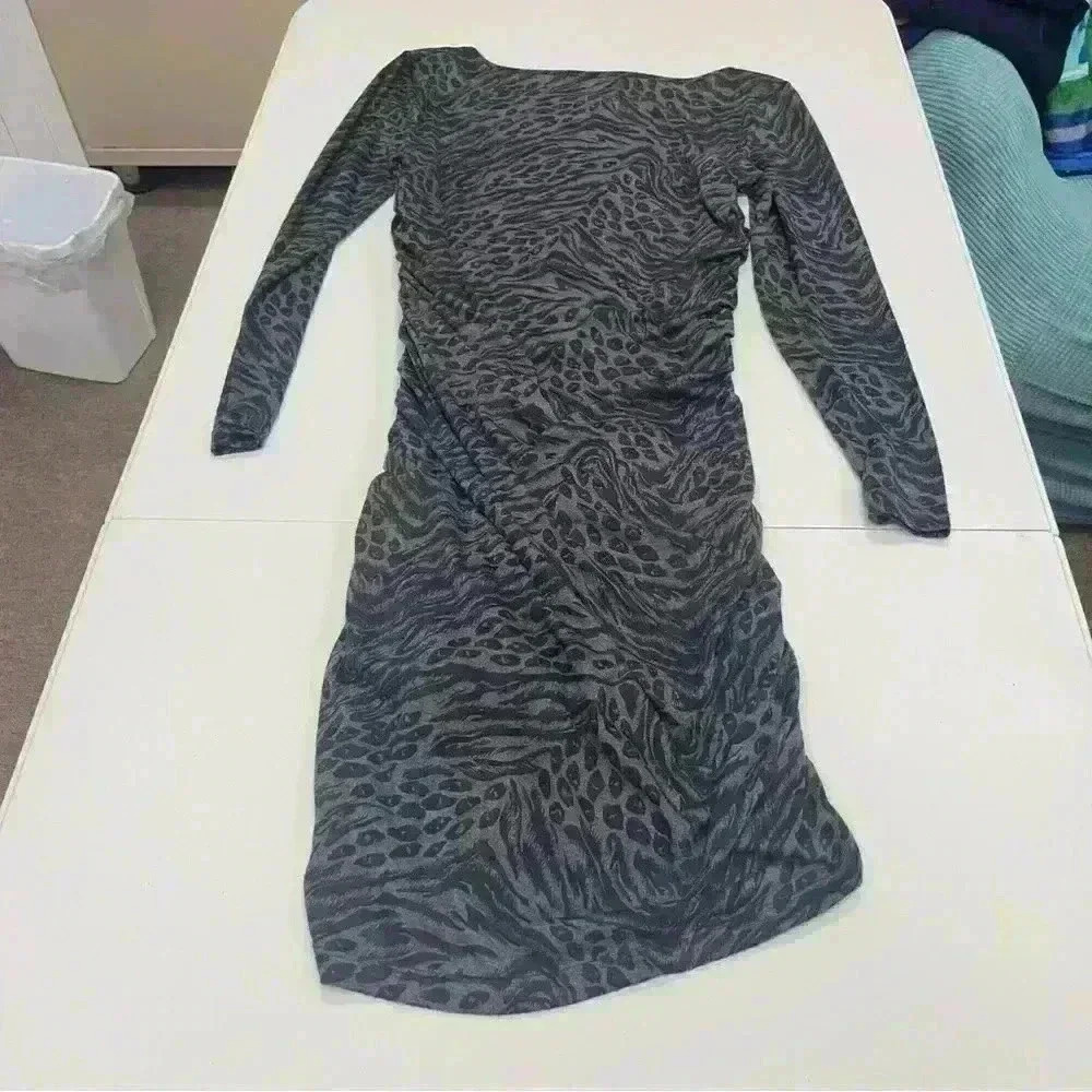DKNYC animal print black and gray dress with tethered sides quality casual - Picture 7 of 7